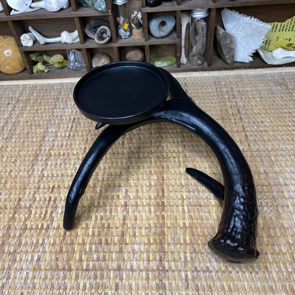 Antler Candle Holder for Pillar Candles Altar Incense Stand Witchy Decor - Picture 3 of 9